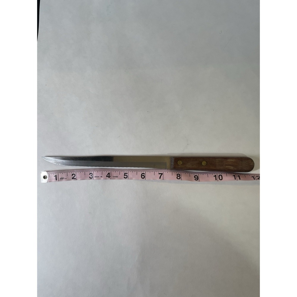 Vintage Japanese‎ Stainless Steel 12" Slicing & Carving Knife with Wood Handle